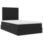 vidaXL Lit avec rangement et LED avec LED Noir 120 x 200 cm Velours