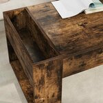 vidaXL Table basse Chêne fumé 110 x 50 x 41 cm Bois d'ingénierie