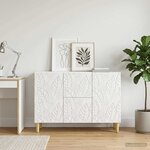 vidaXL Buffet Blanc brillant 89 x 34 5 x 60 cm Bois d'ingénierie