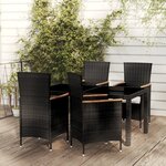 vidaXL Ensemble à manger d'extérieur 5Pièces avec coussins Résine tressée