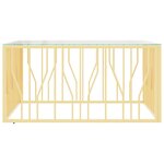 vidaXL Table basse 100x100x50 cm acier inoxydable et verre