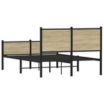 vidaXL Cadre de lit en métal sans matelas chêne sonoma 120x190 cm