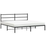 vidaXL Cadre de lit métal sans matelas avec tête de lit noir 183x213cm