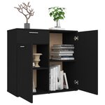 vidaXL Buffet noir 80x36x75 cm bois d'ingénierie