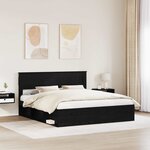 vidaXL Cadre de lit avec matelas Noir 200 x 200 cm Pin massif