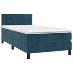 vidaXL Sommier à lattes de lit et matelas et LED Bleu foncé 90x190 cm