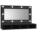 vidaXL Armoire à miroir avec LED noir 90x31 5x62 cm