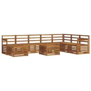 vidaXL Ensemble de canapés d'extérieur 9 Pièces Naturel
