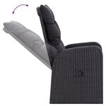 vidaXL Ensemble de salle à manger de jardin 7 pièces avec coussins Noir Poly Rotin Acacia