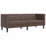 vidaXL Ensemble de canapé Chesterfield 3 Pièces marron similicuir