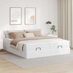 VidaXL Cadre de lit ottoman avec matelas blanc 160x200 cm similicuir