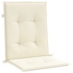 vidaXL Coussins de chaise de jardin à dossier bas lot de 2 crème