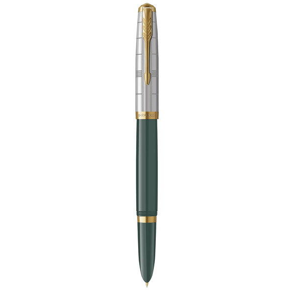 Stylo plume haut de gamme parker 51 premium  vert forêt  plume moyenne  cartouches d'encre bleue et noire  coffret cadeau