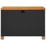 vidaXL Boîte de rangement de jardin noir résine tressée bois d'acacia