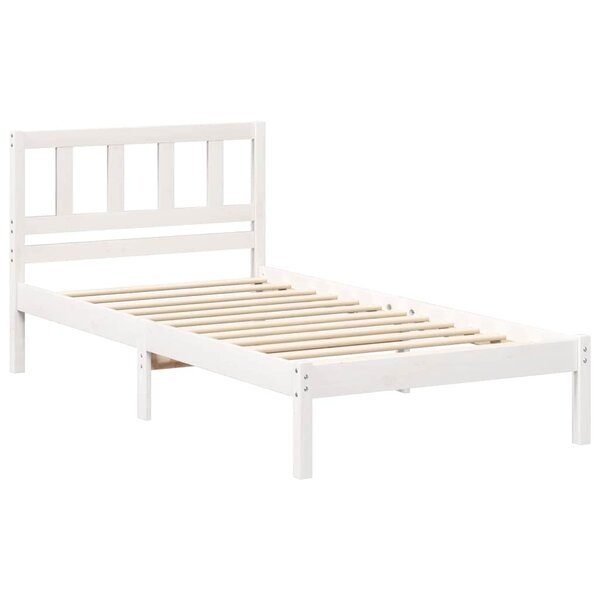 vidaXL Cadre de lit Blanc 90 x 190 cm Bois massif en pin