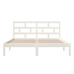 vidaXL Cadre de lit Blanc Bois de pin massif 160x200 cm