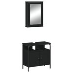 vidaXL Ensemble de meubles salle de bain 2 Pièces noir bois d'ingénierie