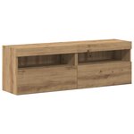 Armoires Murales TV vidaXL avec Éclairage LED 2 Pièces Chêne Artisanal 80x30x30 cm