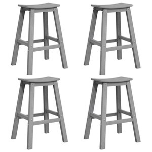 vidaXL Ensemble de bar de jardin 4 Pièces Gris clair HDPE