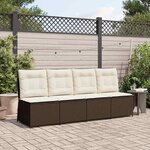 vidaXL Canapé de jardin avec coussin Marron Poly rotin