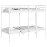 VidaXL Lit superposé sans matelas blanc 90x200 cm acier