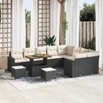 vidaXL Ensemble de canapé de jardin 12 Pièces Noir polyrotin