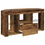 vidaXL Meuble TV LED d'Angle Bois Ancien 107 x 40 x 50 cm