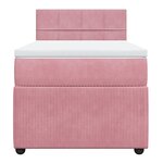 vidaXL Sommier à lattes de lit avec matelas Rose 100x200 cm Velours