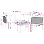 vidaXL Salon de jardin 5 Pièces avec coussins Gris Résine tressée