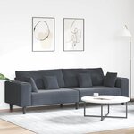 vidaXL Canapé en velours avec coussin Gris foncé 208 cm Velours