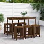 vidaXL Ensemble de bar de jardin 7 Pièces marron miel bois de pin massif