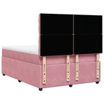 vidaXL Sommier à lattes de lit avec matelas Rose 140x190 cm Velours