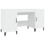 vidaXL Bureau Blanc brillant 140x50x75 cm Bois d'ingénierie