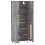 vidaXL Buffet haut Sonoma gris 69 5x34x180 cm Bois d'ingénierie