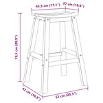 vidaXL Tabourets de bar 2 Pièces noir HDPE