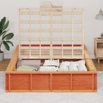 vidaXL Cadre de lit avec stockage Marron cire 140 x 200 cm Bois massif
