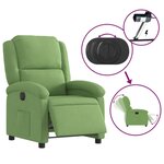 vidaXL Fauteuil inclinable électrique vert clair velours