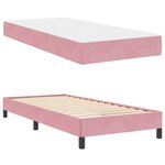 vidaXL Lit à ressorts avec matelas Rose 90 x 220 cm tissu