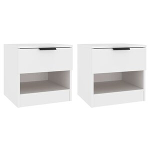 vidaXL Tables de chevet 2 Pièces Blanc Bois d'ingénierie