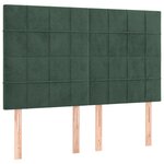 vidaXL Têtes de lit 4 Pièces Vert foncé 72x5x78/88 cm Velours