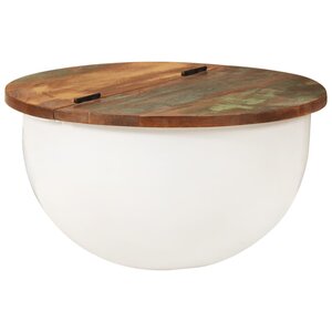 vidaXL Table basse blanc 50x27 cm bois de récupération massif