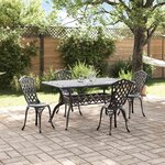 vidaXL Ensemble de salle à manger pour jardin 5 Pièces Noir Aluminium