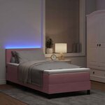 vidaXL Lit à ressort LED avec matelas Rose 80 x 200 cm Velours
