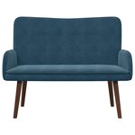 vidaXL Sofa 2 places Bleu 115 x 61 x 87 cm Velours