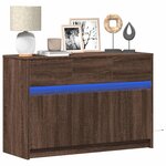 vidaXL Meuble TV avec LED chêne marron 91x34x61 cm bois d'ingénierie