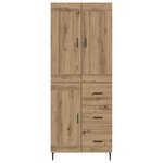 vidaXL Haut Armoire 2 Pièces Chêne artisanal Bois Aggloméré et Verre