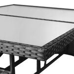 vidaXL Table de jardin Noir 140x80x74 cm Résine tressée
