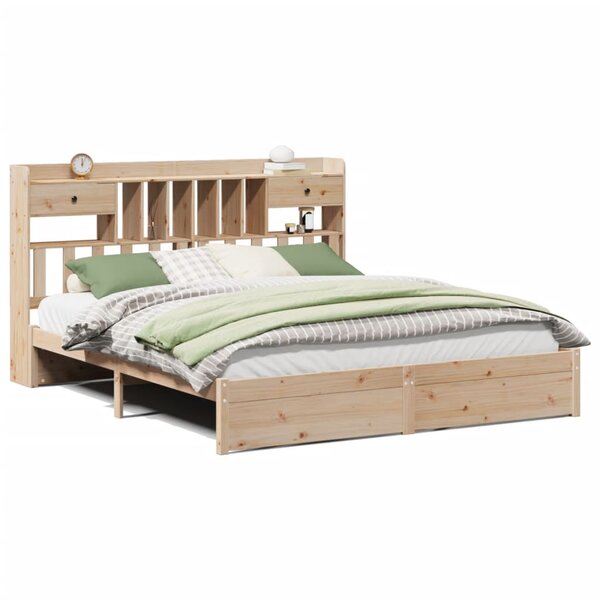 vidaXL Lit bibliothèque sans matelas 180x200 cm bois massif de pin
