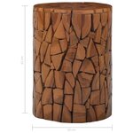 vidaXL Tabouret mosaïque Marron Bois de teck solide