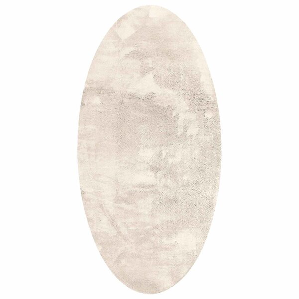 vidaXL Tapis de surface ovale HUARTE Beige 100 x 200 cm 100  Polyester